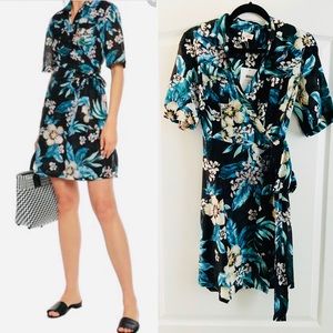 DVF West tropical wrap dress S